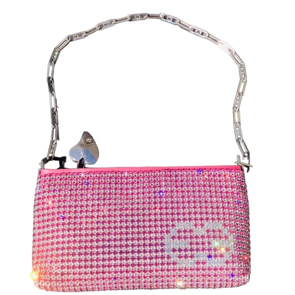 ESCADA coral pink handbag with crystals. NWOT - Picture 3 of 14